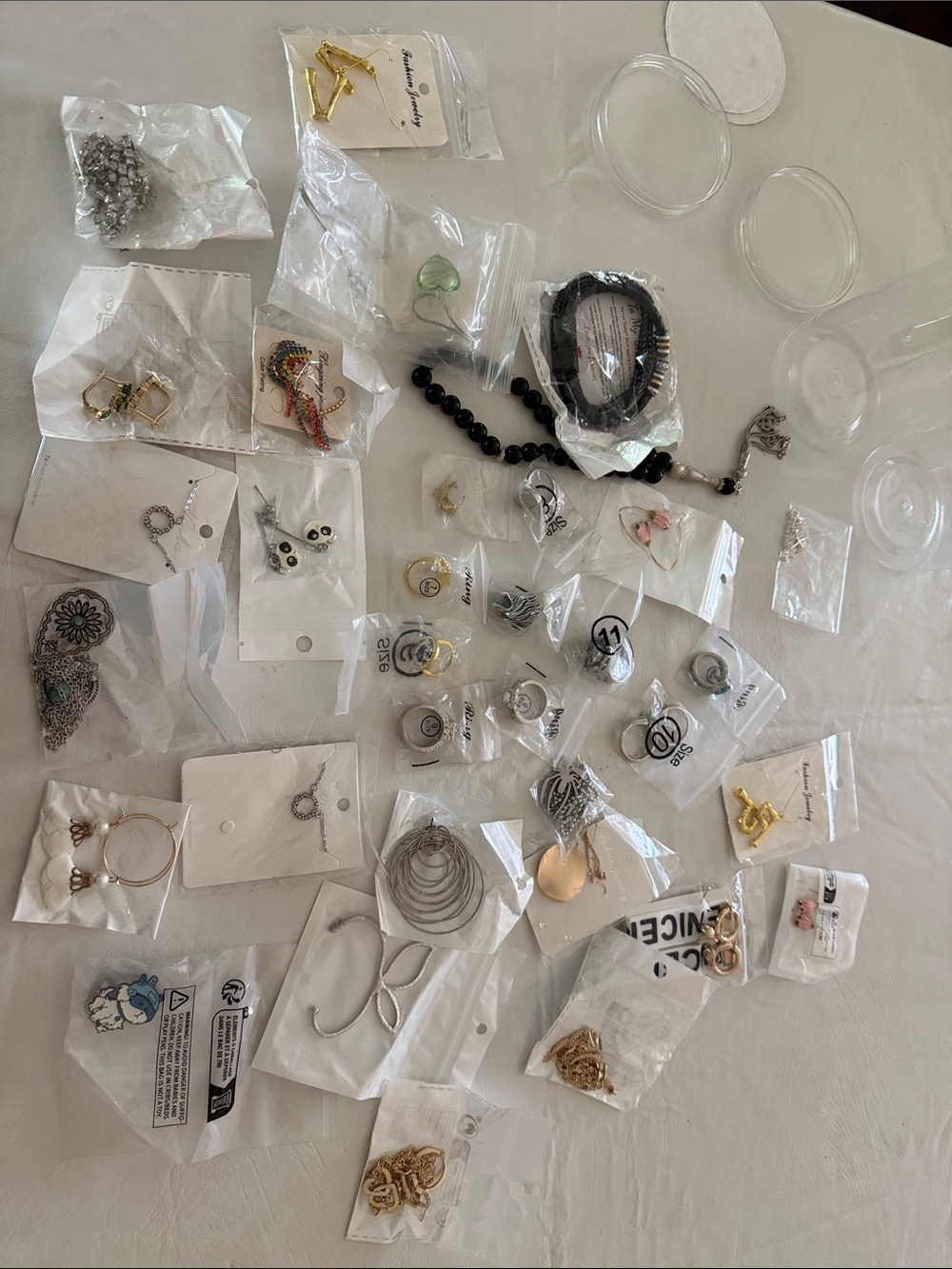 Mixed Costume Jewelry Lot - Gold & Silver Tones, rings earrings, bracelets